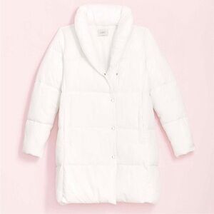 LOFT Women's White Puffer Coat Small